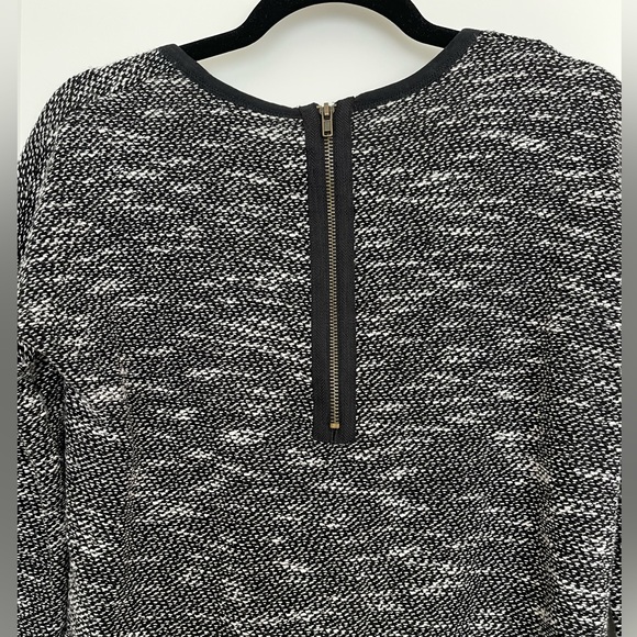 Soft surroundings black and white tweed long line 3/4 sleeve pullover tunic - Picture 5 of 8